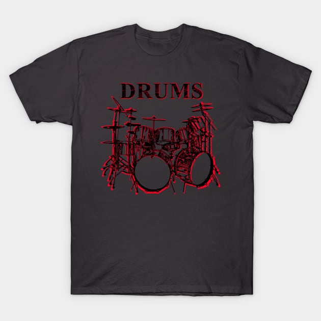 drums, bass T-Shirt by hottehue